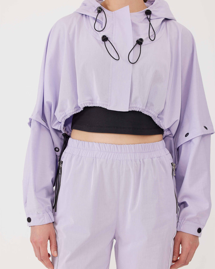 Lila | Oversize Kapüşonlu Crop Ceket