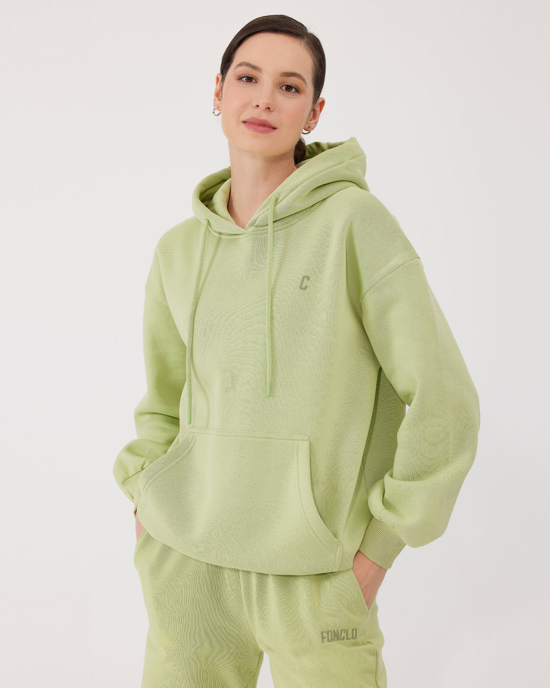 Yeşil | Oversize Kapüşonlu Sweatshirt