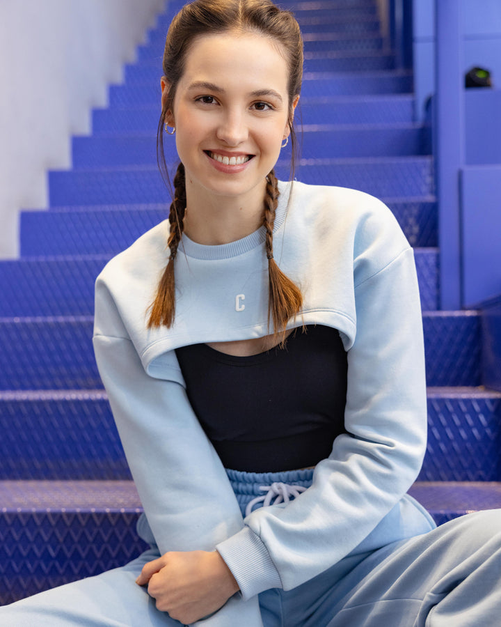 Blue | Long Sleeve Super Crop