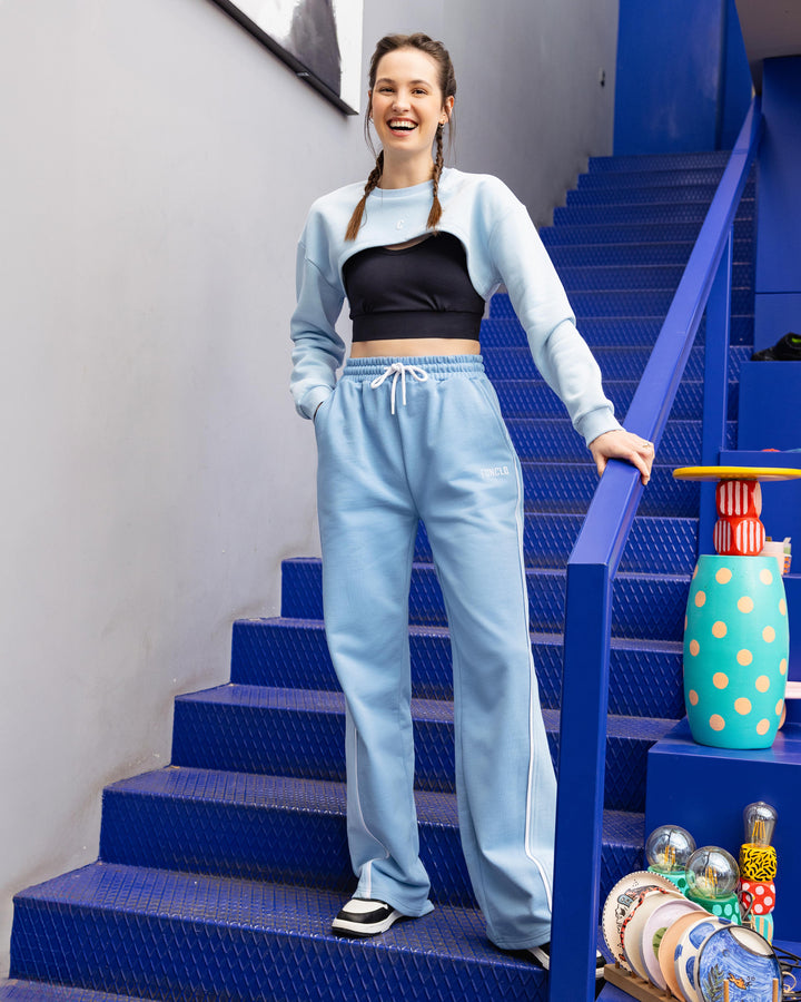 Blue | Long Sleeve Super Crop