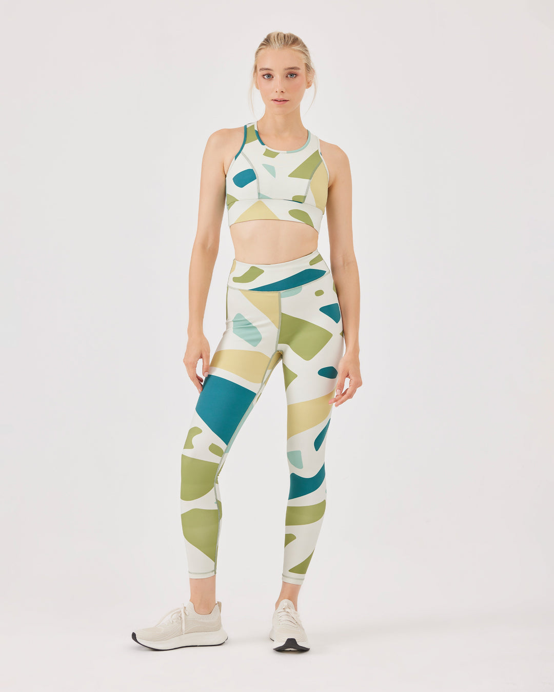 Patterned, ankle-length, high-waist, leggins, fonclo logo, slim-fit, stretchy, pants. 