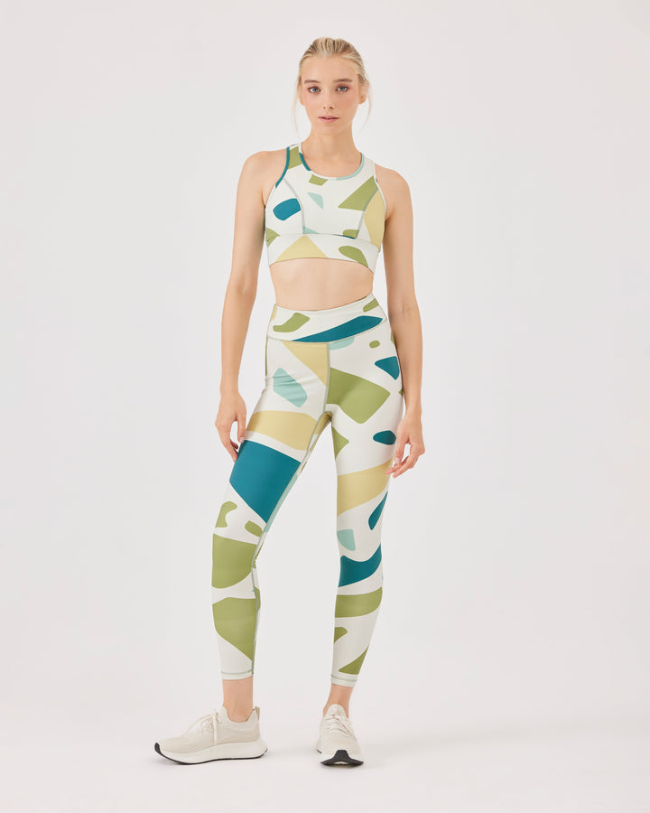 Patterned, ankle-length, high-waist, leggins, fonclo logo, slim-fit, stretchy, pants. 