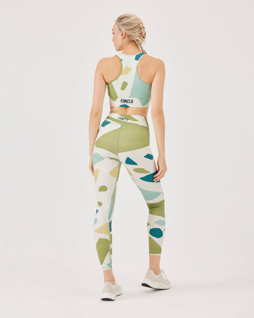 Patterned, ankle-length, high-waist, leggins, fonclo logo, slim-fit, stretchy, pants. 