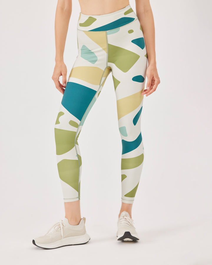 Patterned, ankle-length, high-waist, leggins, fonclo logo, slim-fit, stretchy, pants. 