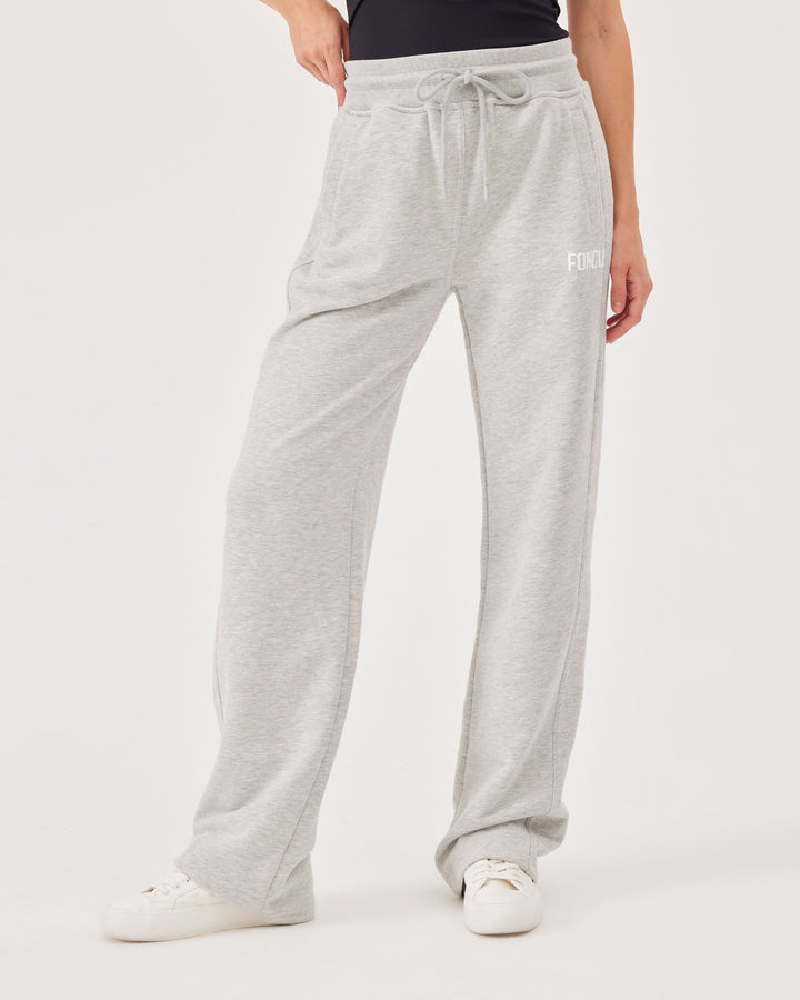 Grey, Flared Trousers, Side Pockets, Pants, Joggers, front fonclo logo, flared leg cut, wide leg, comfortable fit, Elastic waistband, Long, Regular fit, Regular waist. 