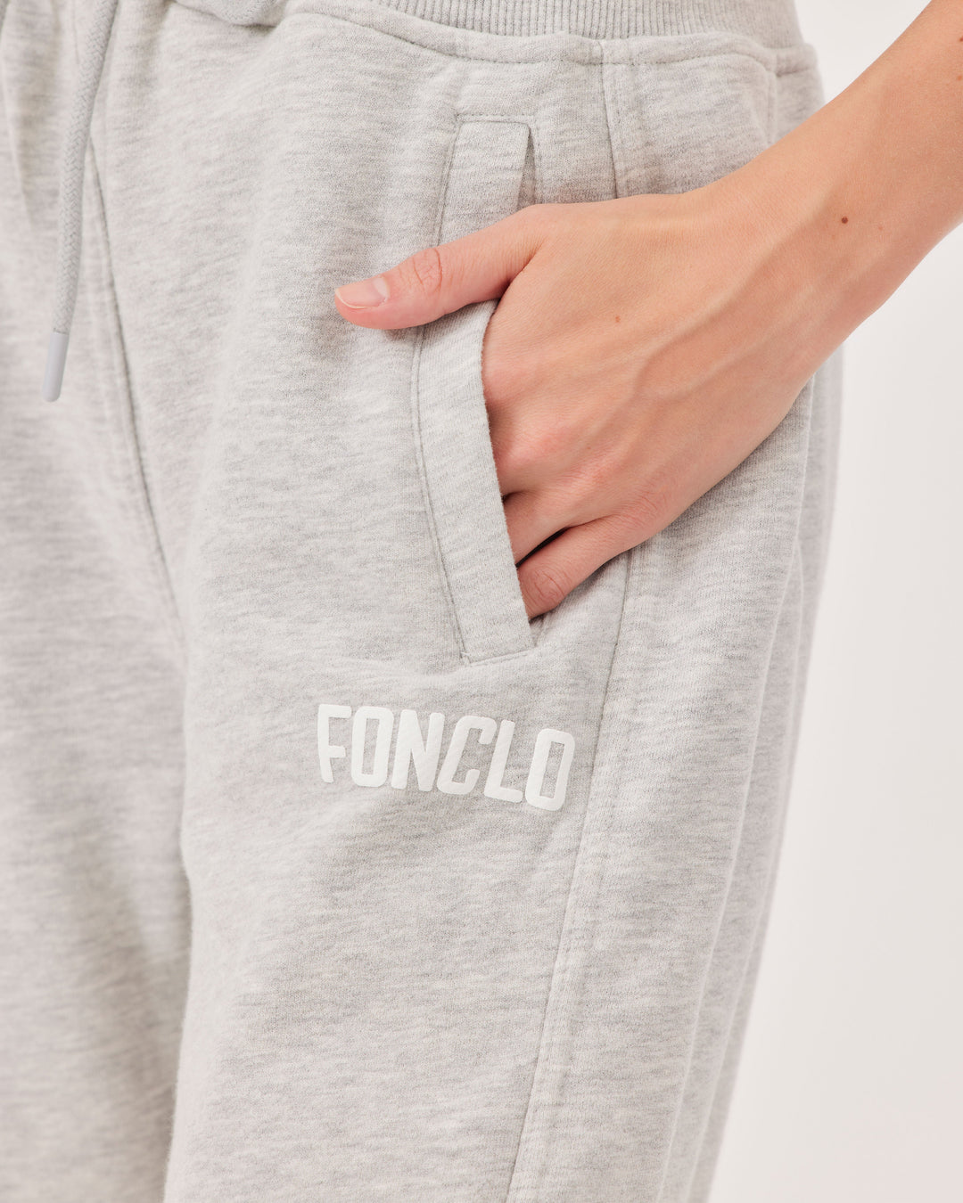 Grey, Flared Trousers, Side Pockets, Pants, Joggers, front fonclo logo, flared leg cut, wide leg, comfortable fit, Elastic waistband, Long, Regular fit, Regular waist. 