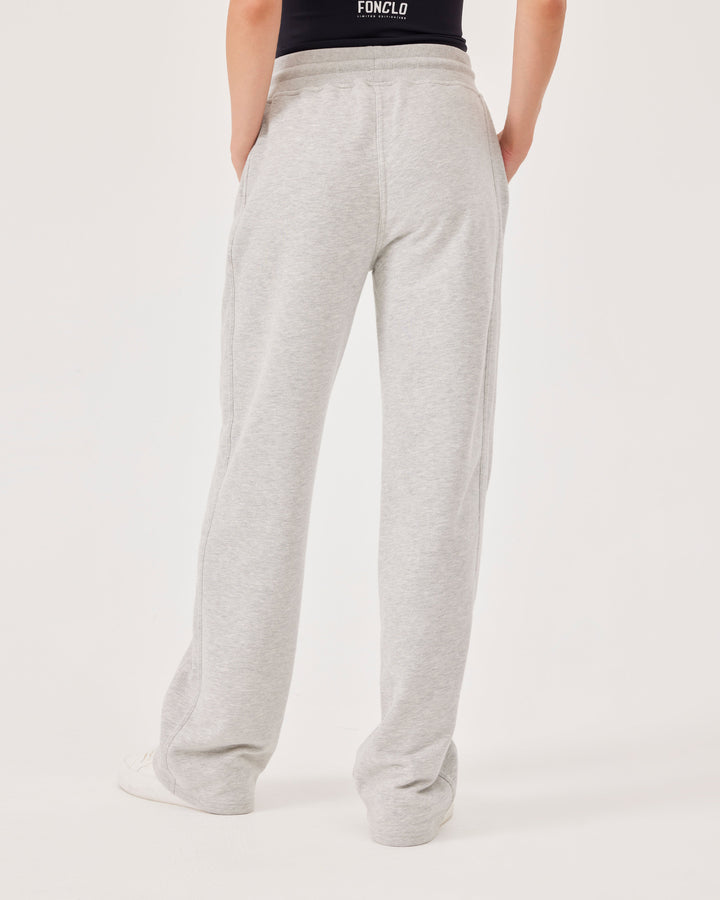 Grey, Flared Trousers, Side Pockets, Pants, Joggers, front fonclo logo, flared leg cut, wide leg, comfortable fit, Elastic waistband, Long, Regular fit, Regular waist. 