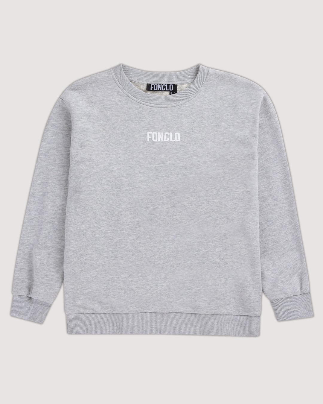 Gri | Logo Baskılı Basic Sweatshirt